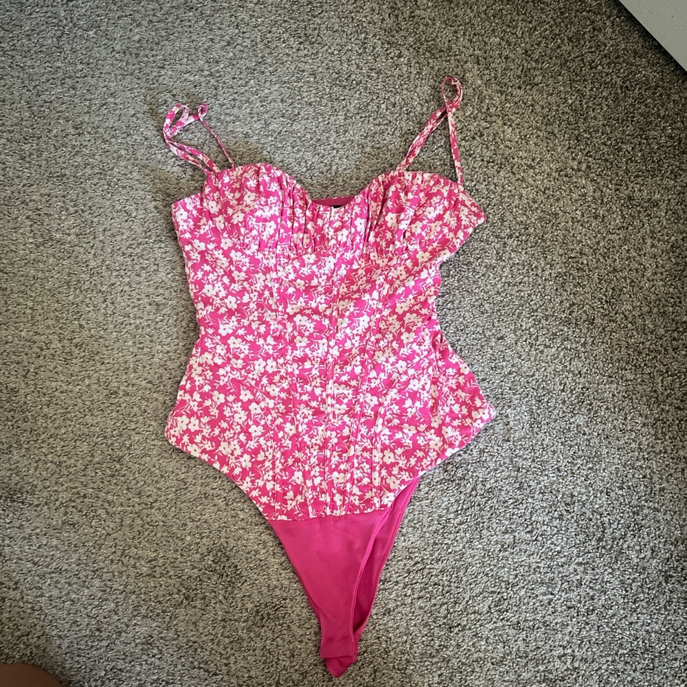 Zara Pink Floral Bodysuit
